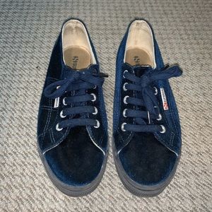 Superga Platform sneakers - Navy Blue Velvet